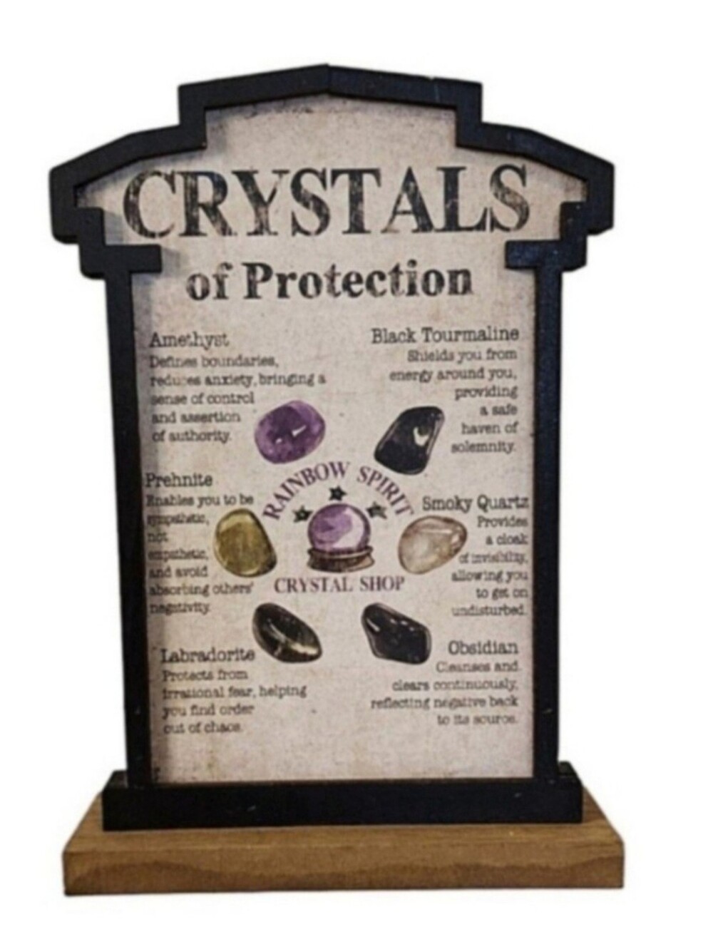Halloween Crystals of Protection Wood Table Top Decor